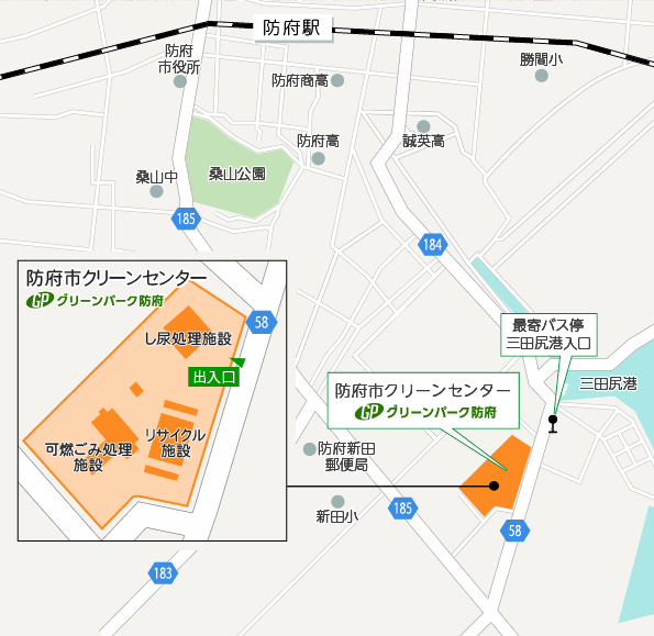 防府市クリーンセンター　アクセスマップ
